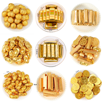Chocolate gold coin cake decoration ornaments God of wealth rich gold ingot peanut birthday dessert dress