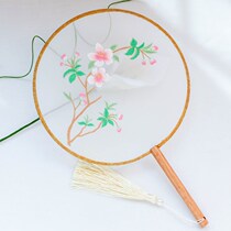 Chinese style ancient style European style handmade own DIY gift double-sided embroidery Group fan embroidery material bag beginner White