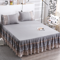 European solid color lace single piece bed skirt bedspread sheet Simmons protective cover 1 8m bed cover non-slip summer