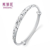 Silver Bear Silver Bracelet 999 Sterling Silver Gypsophila Silver Bracelet Women Snow Wide Silver Bracelet to Send Girlfriend Jewelry