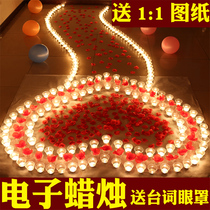 520 Valentines Day proposal props scene layout creative supplies electronic candle lamp romantic birthday confession love
