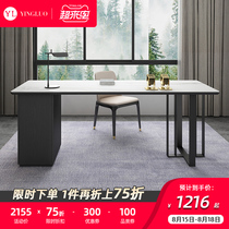 (Limited special offer)Italian minimalist desk Simple modern light luxury rock board computer desk Study desk