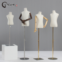 Childrens gold and silver childrens model props half-body bag cloth full-body childrens clothing store window floor-to-ceiling display stand dummy