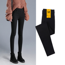 Black leggings women wear 2021 spring new Korean version of high waist slim stretch plus velvet pencils pencils pants