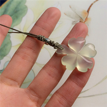 Grass color into the curtain green natural Xiuyu four-leaf clover pendant pendant transport auspicious pendant