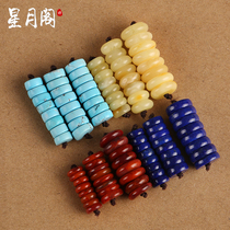 Natural raw ore turquoise South red agate lapis lazuli beeswax spacer bead gasket Wenplay Buddha bead handstring accessories