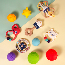 Hand bell baby toy can bite baby teether 3 months newborn doll soothing gift box boiled grip