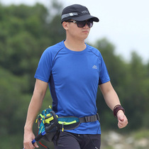 Outdoor quick-drying half sleeve mens large size summer loose quick-drying t-shirt breathable sports running short sleeve sweat-absorbing quick-drying coat