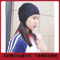 Japanese fabric swimming cap vintage black and white hot spring swimming cap comfortable high bullet head new aircraft cap