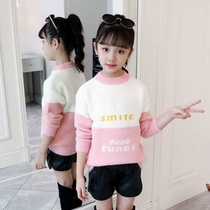 Sweaters new 2020 exploits children girl sweaters new foreign air defense minke suede mid-autumn and winter tumuli