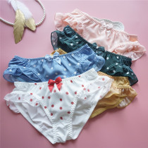 Day Series Sweet Beauty Wave point Snow spinning Underpants Cute Milk Silk Flying Side Low Waist Triangle Pants With Legs Long Pants