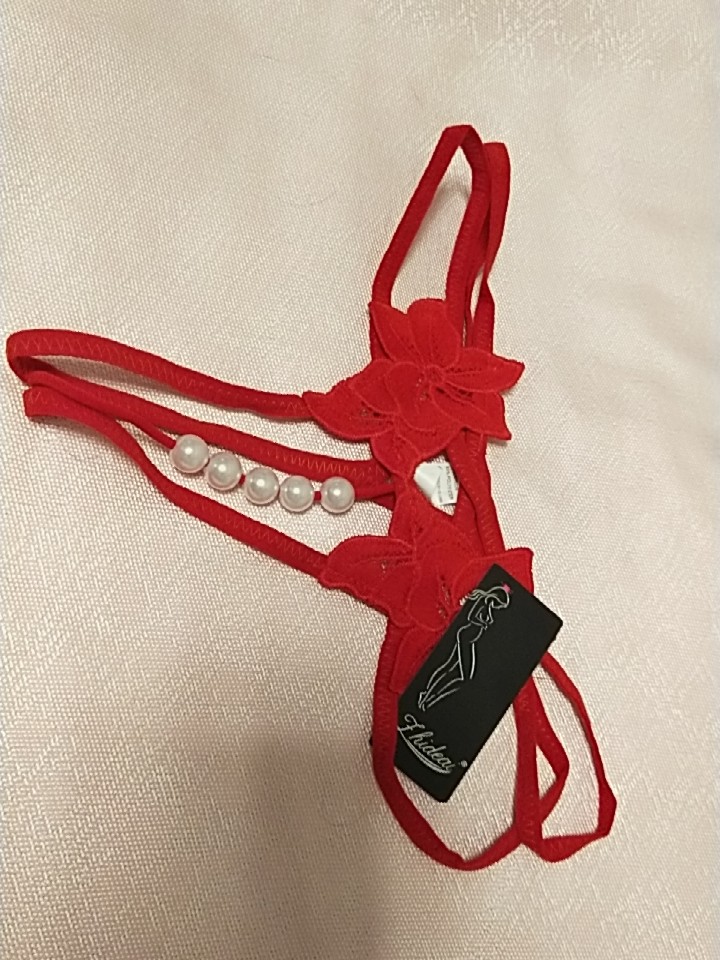 纯棉丁字裤女大号大码火辣带大珍珠按摩高叉蕾丝冰丝透明系带性感