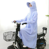 Electric motorcycle sunscreen clothing Womens summer long full body anti-UV cotton tram riding hooded visor
