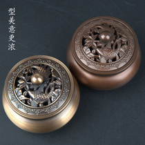 Tibetan tantric Pisces pattern pure copper incense burner line incense burner for Buddha home indoor aromatherapy incense burner sandalwood stove