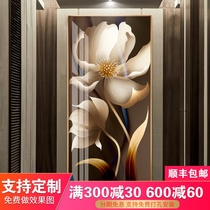 Decorative painting hanging painting aisle simple porch flower modern vertical background wall decoration mural corridor atmospheric light luxury