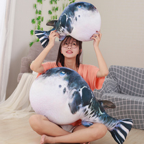Simulation cute puffer dolphin doll creative marine fish plush toy doll doll childrens birthday gift