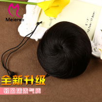 2020 Meier real hair Drawstring buckle straight hair bag Flower bud head wig lady pill head Realistic hair bag