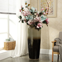 Ceramic ground floor large vase Hotel Living room American retro home Decorative Goods Large Swing Piece Dry Flower Arrangement big number High