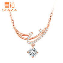 Diamond necklace female rose 18K gold diamond necklace female rose 18K gold diamond pendant Group set fashion choker chain recommended