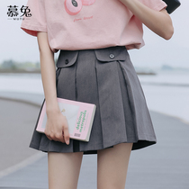 Mulrabbit Little Subplexu Skirt Jk Short Skirt Girl 2022 Summer new student High waist Xianthin A character half-body dress