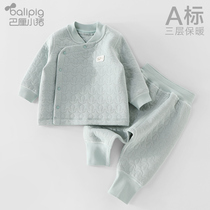 Infant autumn suit thickened cotton newborn clothes childrens cotton cotton autumn baby autumn warm underwear