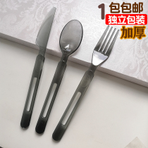 Plastic knife and fork spoon Disposable fork thickened Western knife and fork set Steak pasta fork Independent packaging fork