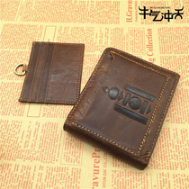 Mongolian characteristic self-created wallet mens wallet mens short leather youth small wallet card bag wallet men