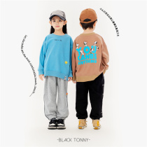 Small black to intimacy 2022 Spring loaded new boy girl neutral long sleeve head casual round collar jersey undershirt