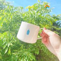 Spot Japan Gifu Prefecture production Blue Bottole Blue Bottle popularity Ceramic Mark Cup clear White River 340ml