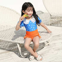 Xiqi swimsuit cute male and female childrens sense of summer flat angle swimsuit 1035