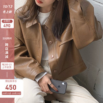 2021 autumn leather jacket motorcycle jacket female Korean loose casual versatile small short coat women tide