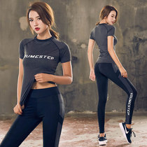 New yoga women professional high-end sports suit sexy fashion Net red summer gym quick clothes short sleeves