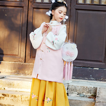 Ming Chinese clothes girl Autumn long sleeve girl costume Chinese style super fairy dress children Tang suit autumn and winter