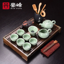 Haofeng tea set Household tea pot Gongfu tea set Household Purple Sand tea set Tea table Tea ceremony Solid wood tea tray
