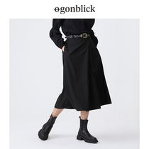 Nordic Moment 2021 Fall New Black Irregular Half Body Dress With Slim Design Sensation High Waist Dresses Woman