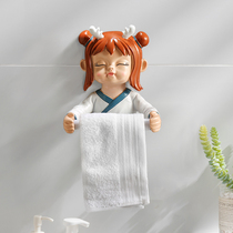 Toilet tissue box toilet cartoon roll paper tube rack rack creative toilet paper wall-mounted carton free of punching