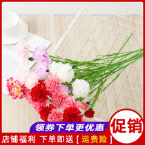 Emulation single-branch carnation Mothers Day gift home placement decoration flower opening wedding fake silk bouquet flower hem