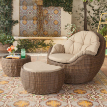 Balcony Fujii Chair Small Sofa Single Outdoor Patio Garden Terrace Rattan rattan Rattan Art Vines Casual Sloth Sofa Chair