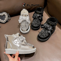 UK Next Sara Children Snow Boots Winter 2021 Girls Cotton Boots Non-slip Plus Suede Thickened Warm Cotton Shoes