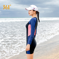 361 degree womens one-piece swimsuit long-sleeved sunscreen sports flat angle 2019 new trendy hot spring swimming suit