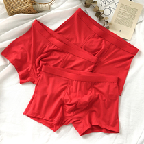 2022 Tiger years of life Mens underwear Red Heqing wedding Big code Tiger Modale Flat Corner Shorts Shorts