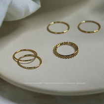 Wash your hands and do not pick the United States 14K gold thin ring chain ring Simple ins high color retention stacked fashion personality