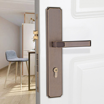 Entrance Door Large Door Lock Full Copper Room Indoor Bedroom House Pure Copper Modern Solid Wood Silent Door Lock Home Universal