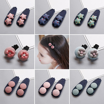 Childrens hair clip bb clip Little girl side clip top clip word clip Cute fabric bangs clip Broken hair clip head accessories