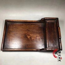 Antique hot selling antique collection old rosewood with dark lattice tea tray wood carving tray decorative ornaments can be used