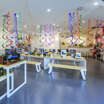 Mobile phone shop Christmas theme scene layout ceiling hanging ceiling decoration hanging decoration spiral star hanging decoration