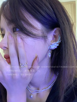 Xianqi fluttering ~ ear clip earrings 2021 New Tide integrated super fairy Angel Wings personality earrings female