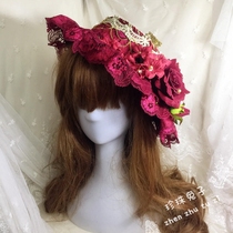 Pearl Rabbit guest single original lolita hand for gorgeous lace flat top courtesy hat and dead Crown Princess Little Things