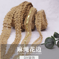 Hemp rope rope weaving lace crafts handmade decoration diy material kindergarten environment art creative wave