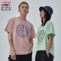 VISION2020 summer new fashion trend for men and women with the same style basic loose T-shirt V202NC7090